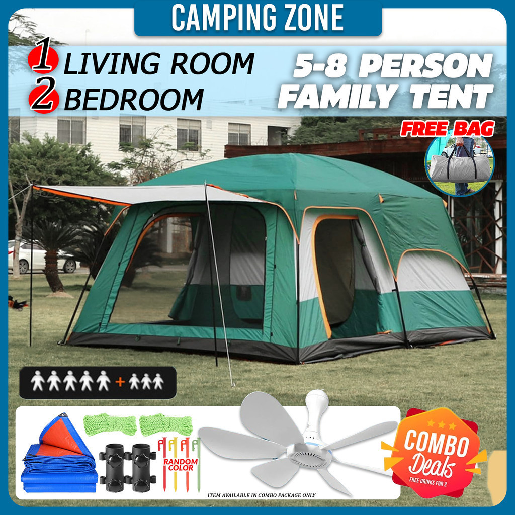 5-8 Person Large Camping Tent Waterproof Family Tents for Outdoor Double Layers Luxury Khemah Unta Besar Camel Tent