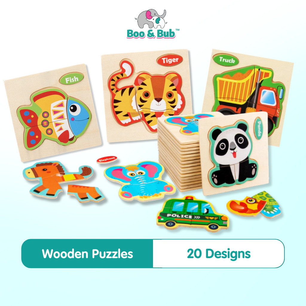 3D Wooden Puzzle Jigsaw Early Educational Learning Montessori Toys | puzzle anak, mainan puzzle kayu anak