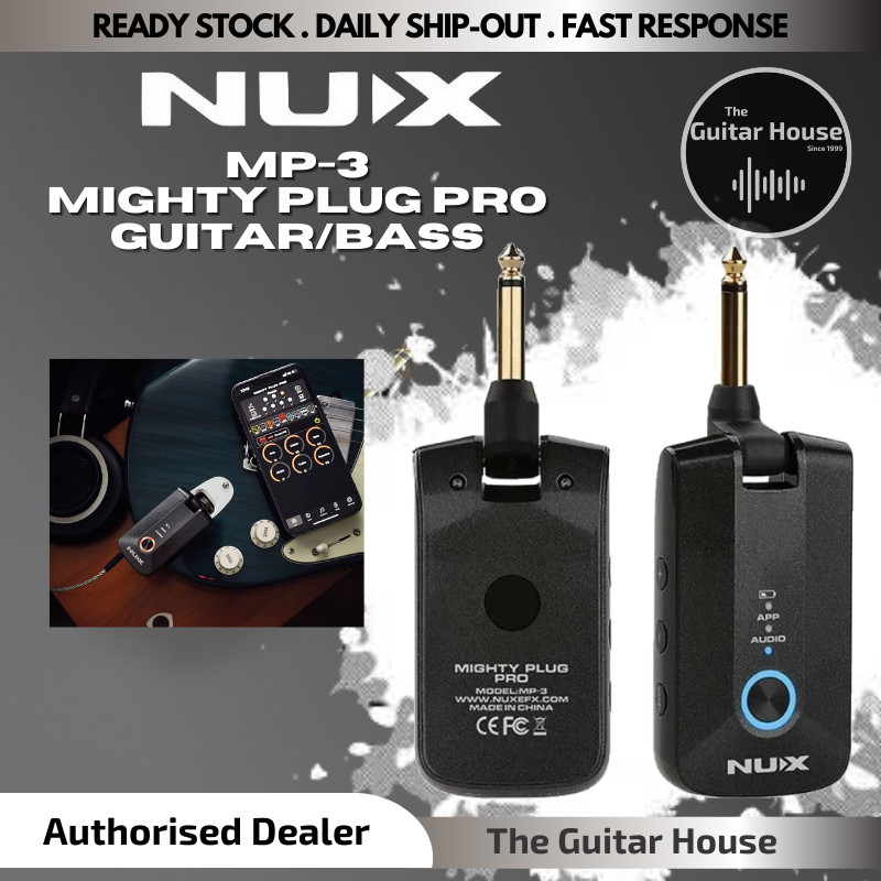 Nux Mighty Plug MP-3 Silent Guitar And Bass Amp Modeller Headphone Amp Speaker Amplifier With Bluetooth (MP3)