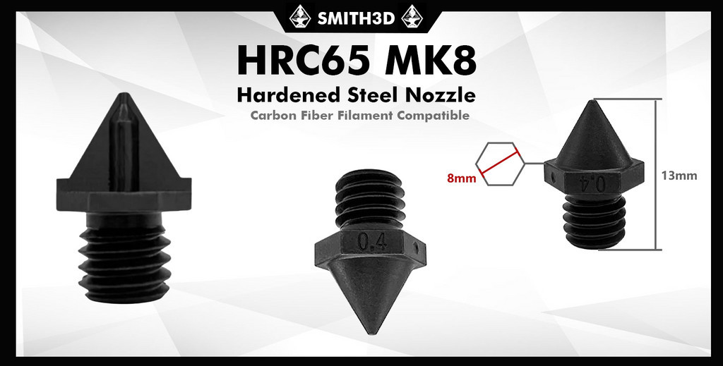 Hrc65 mk8 hardened steel nozzle replacement nozzle 0.4mm / 0.6mm for creality ender 3 / ender 5 / cr10 3d printer mk8 hs