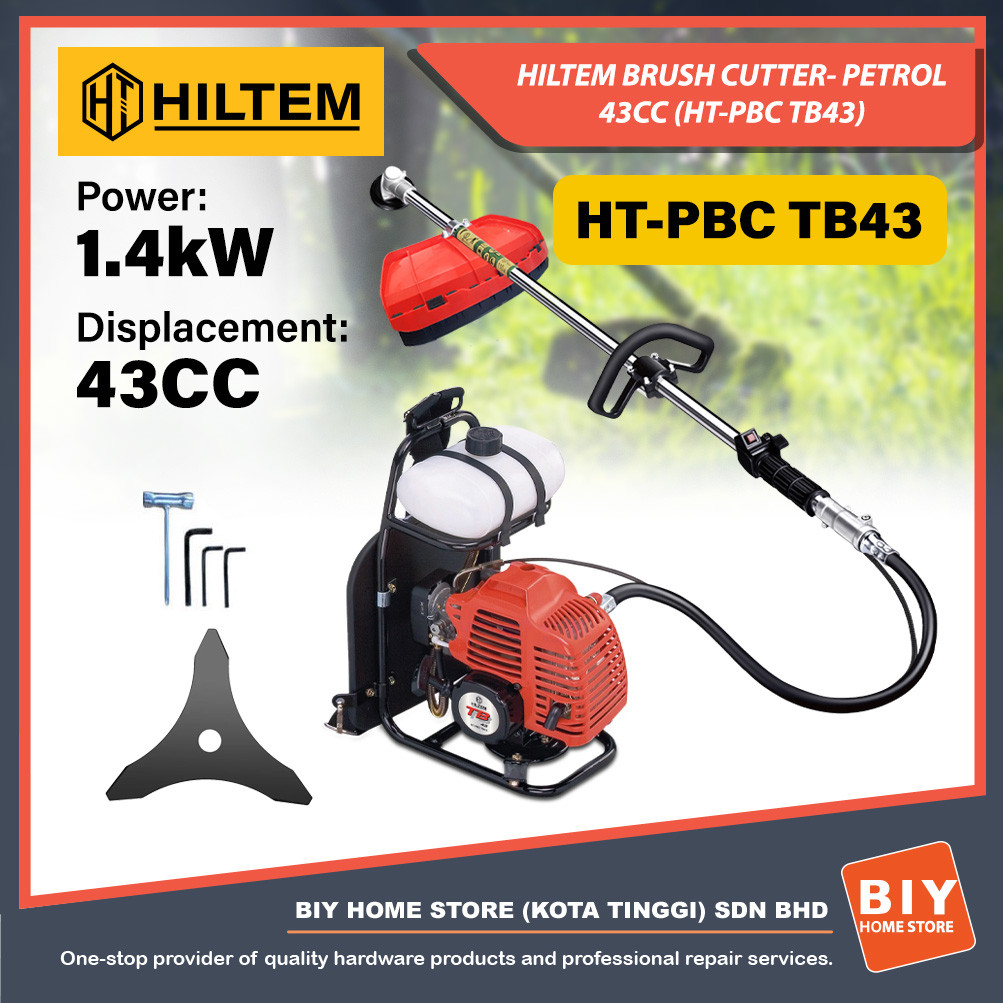 HILTEM BRUSH CUTTER- PETROL 43CC (HT-PBC TB43) BACKPACK GRASS CUTTER/ MESIN RUMPUT POTONG RUMPUT
