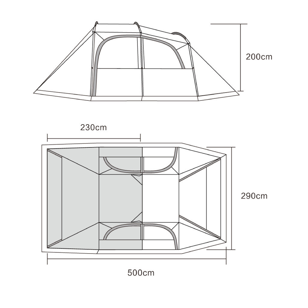 JDEX Vidalido SanStay Tunnel Tent 3 - 4 person Family Camping Tent