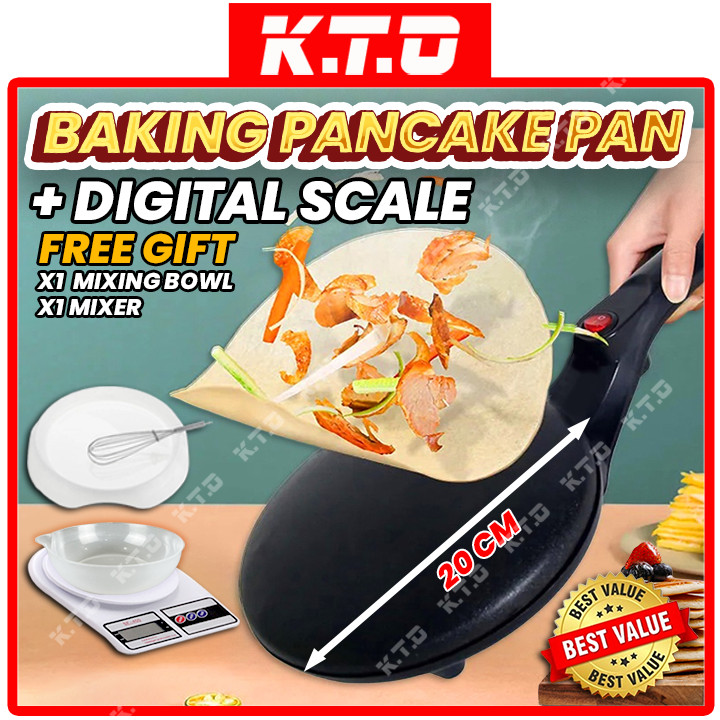 Electric Pancake Pan Non-stick Pancake Crepe Maker Pizza Popiah Baking Pan Frying Griddle Machine / Pan Mesin / 薄饼机