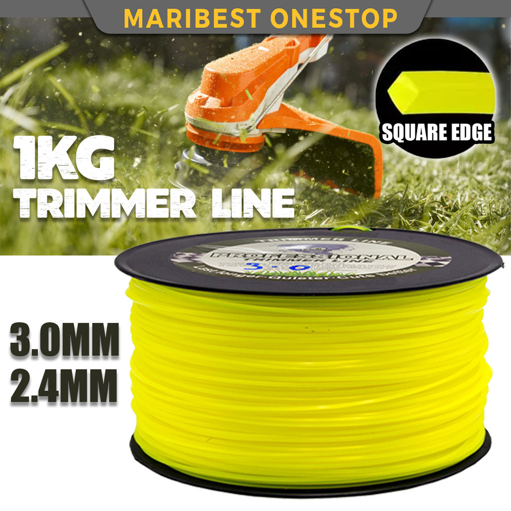 2.4 / 3.0MM 1Kg Grass Trimmer Line Grass Cutter String Grass Trimmer Blade Tali Mesin Rumput Potong Rumput Trimmer Head