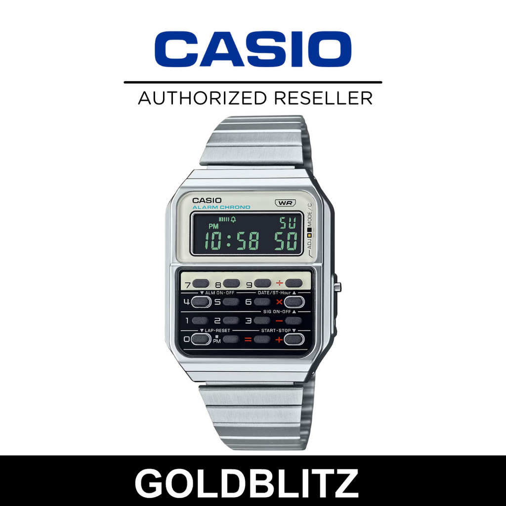 Casio CA-500WE-7B Vintage Heritage Colors ’70s Iconic Timepiece Design Men's Retro Calculated Watch