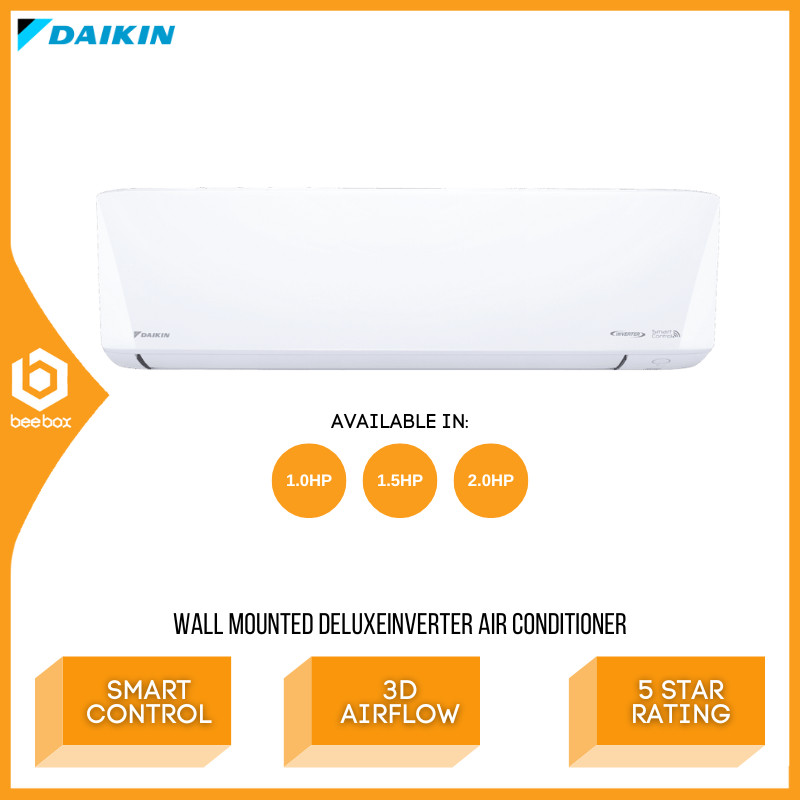 Daikin Wall Mounted Deluxe Inverter Air conditioner 1.0 HP 1.5HP 2.0 HP Air cond FTKU28B FTKU35B FTKU50B Penghawa Dingin