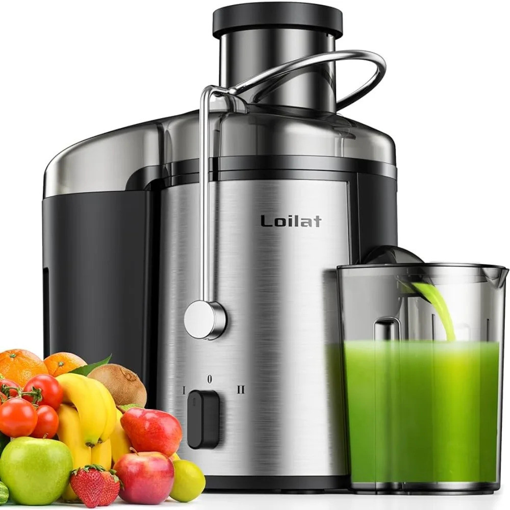 500W Juicer 3” Wide Mouth for Whole Fruits and Veg, Centrifugal Juice Extractor with 3-Speed Setting, Stainless Steel