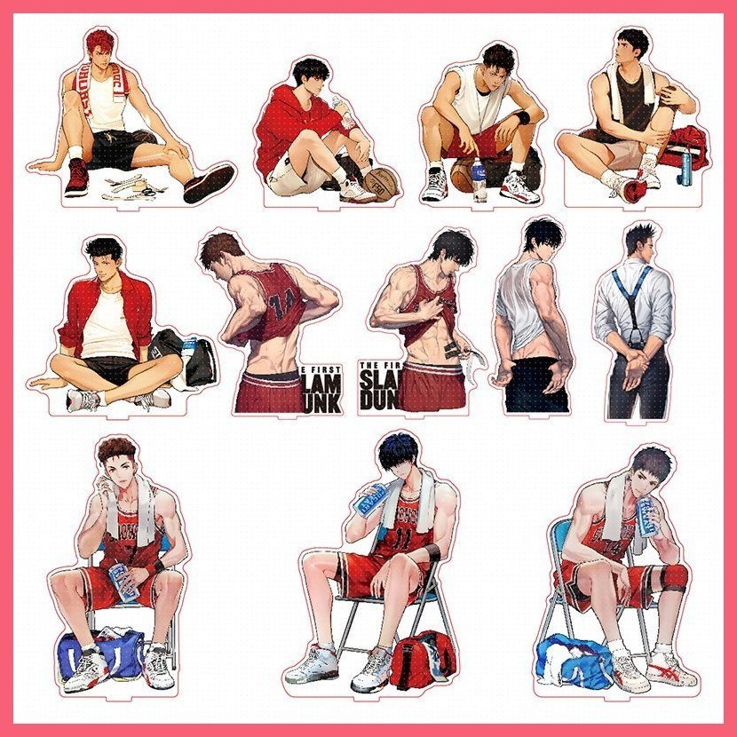 Stand Slam Dunk Hanamichi Sakuragi KaedeRukawa Hisashi Mitsui HarukoAkagi Hangu Slam Dunk Merchandise Acrylic Small Stand Sakuragi Flower Road Rukawa Maple Palace Akagi Akagi Decoration