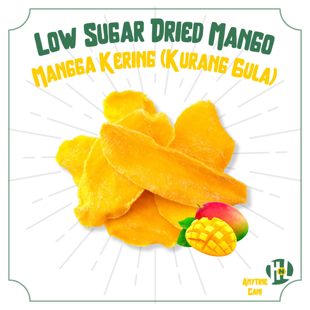H&L Grade A+ Dried Mango Slices (Low Sugar, Less Sweet) | 泰国芒果干（低糖、少甜、大片、厚切) | Thailand Mangga Kering Kurang Manis Halal