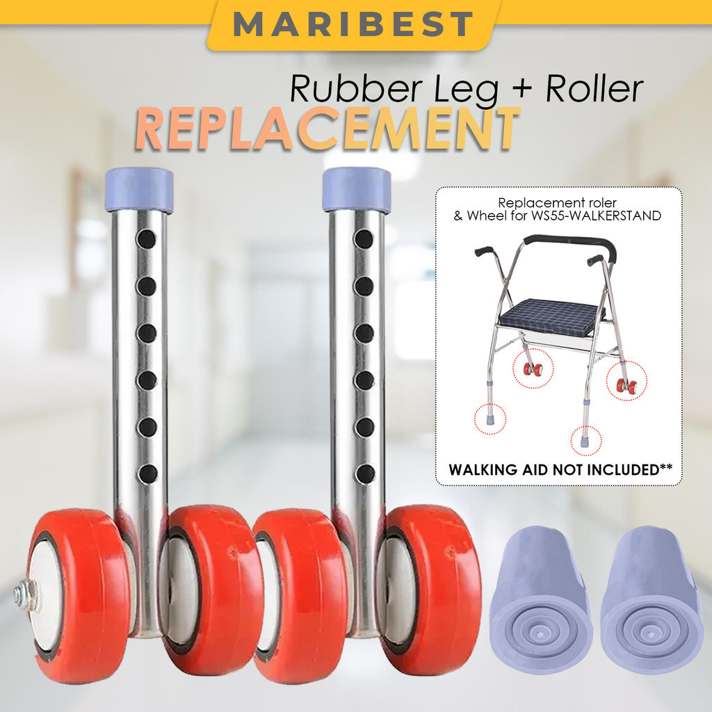 Replacement Rubber Leg Replacement Roller Wheel Walking Aid Crutches Walking Stick Accessories Getah Tapak Tongkat Kaki