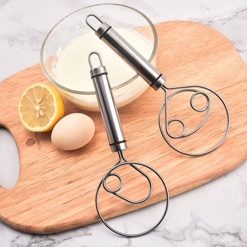 MA Home Stainless Steel Dough Mixer Flour Beater Kitchen Hand Mixer Non-stick Fast Egg Beater Comfortable Grip