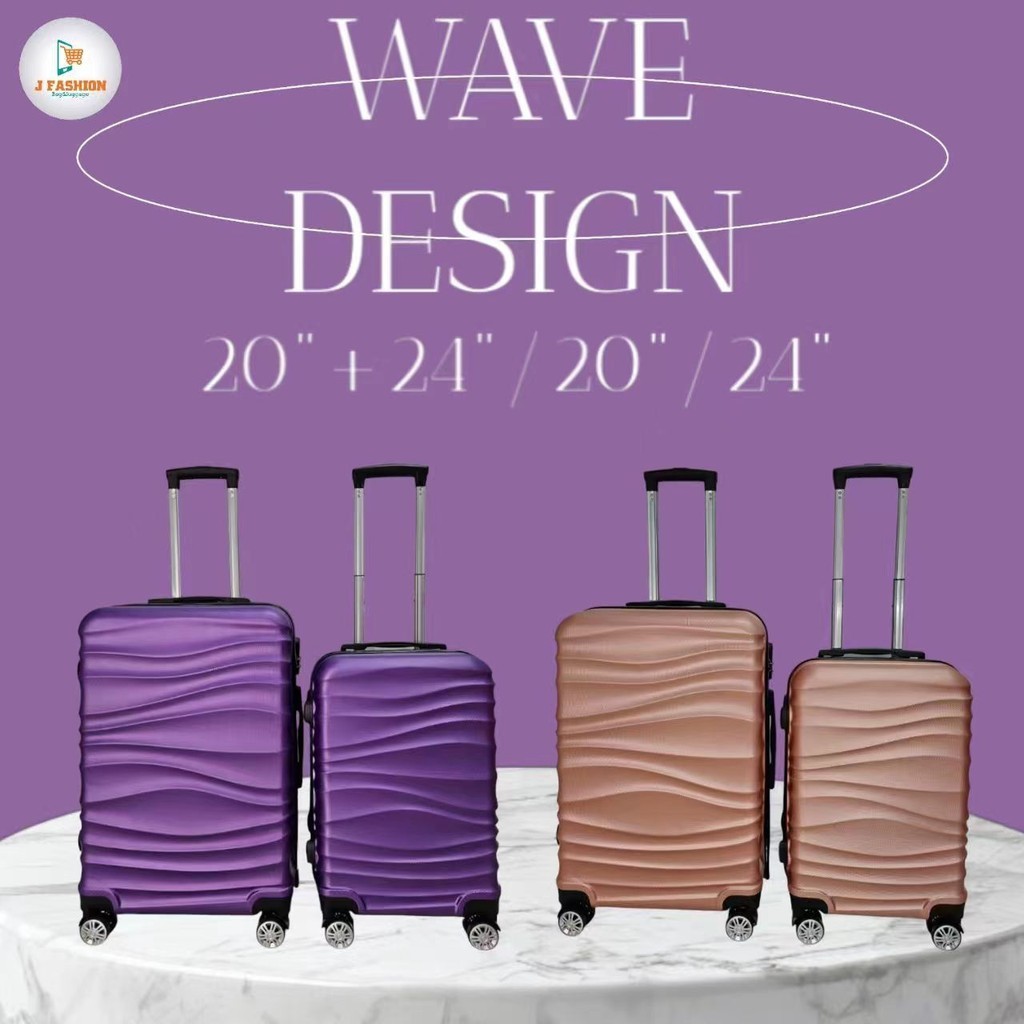 ABS material suitcase new pattern wave design travel luggage bag 20incn & 24inch beg bagasi