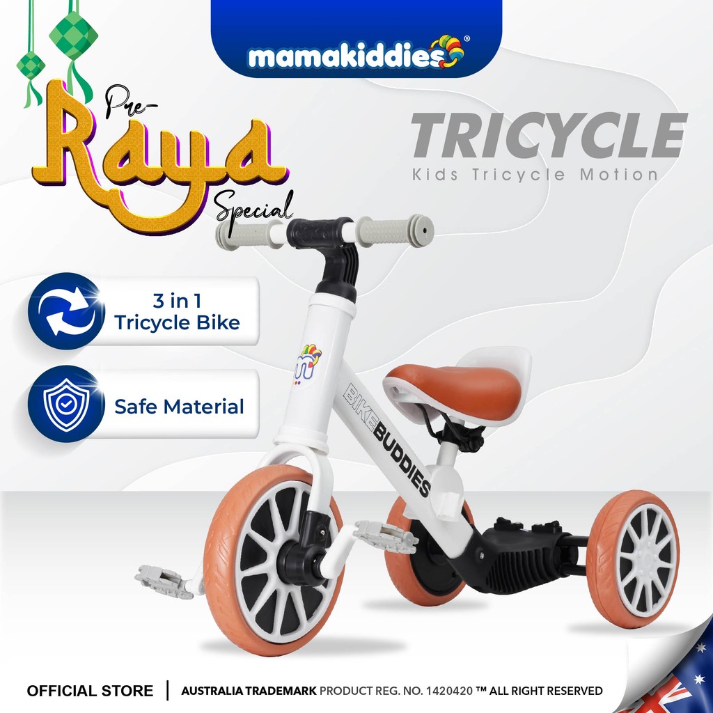 MAMAKIDDIES 3in1 Children Scooter Multifunctional Tricycle Kids Bicycle Mini Balance Bike Walker Basikal Kanak Kanak
