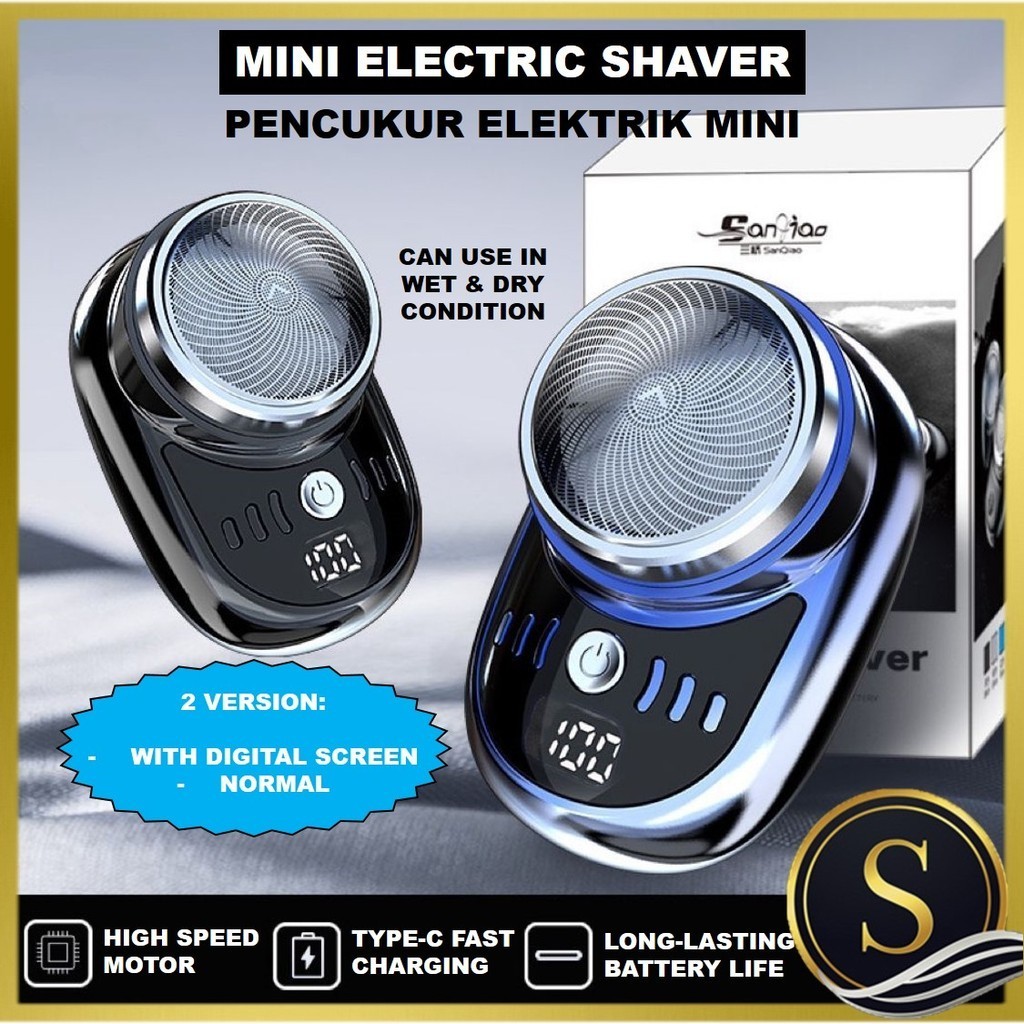 Mini Shaver Mens Electric Trimmer Face Razor Mini Shaver Beard Shaver Portable Waterproof Pencukur Elektrik Kalis Air