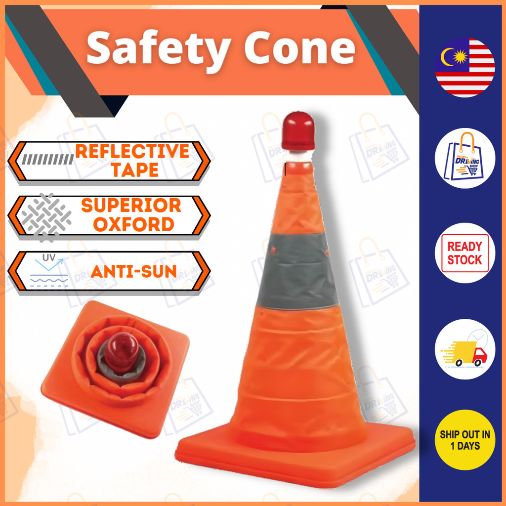 Foldable Safety Cone Reflective Flexible Collapsible Safety Traffic Cone Light Road Cone 30cm / 45cm / 60cm