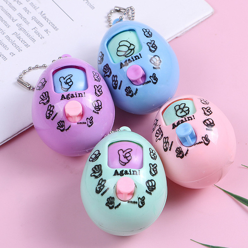 Fair Finger Guessing Toys Mora Device Round Egg Keychain Pendant Rock Paper Scissors Battle Game