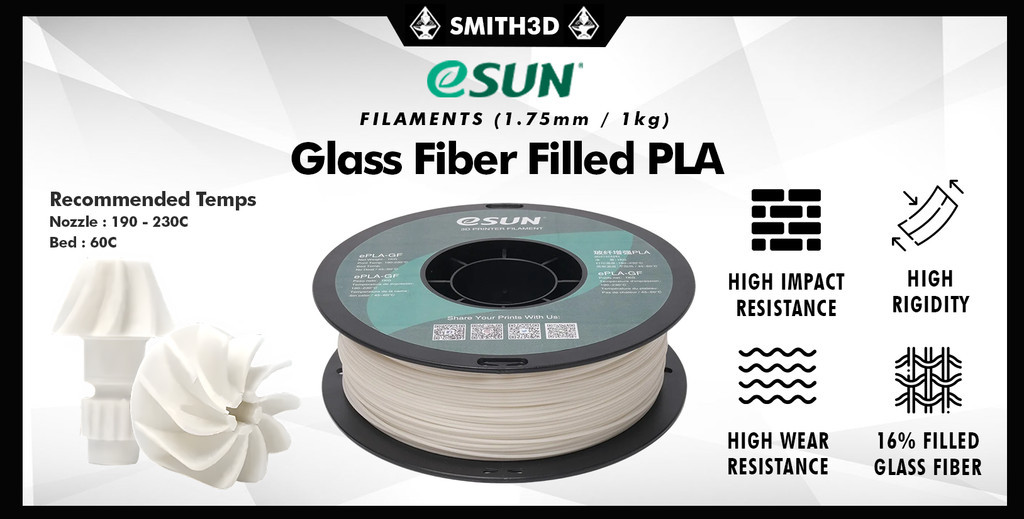 Esun epla gf natural, pla glass fiber filament, 1.75mm 1kg, high impact resistance high wear resistance strong pla
