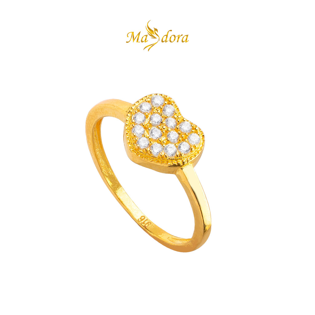 MASDORA 916 Gold Ring Rings Cincin Emas ~ Sparkling Heart (EMAS 916/22K)