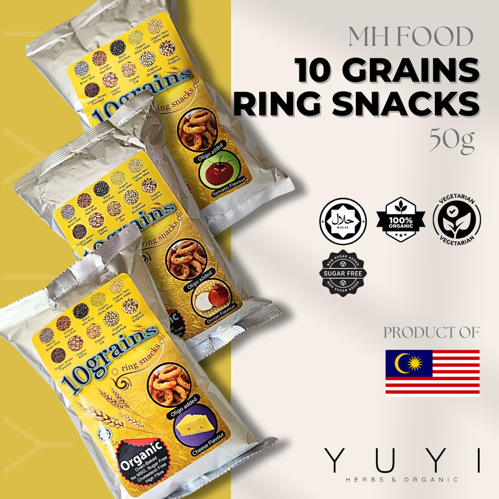 【MH Food】10 Grains Ring Snacks (Tomato, Cheese, Onion) - 50g