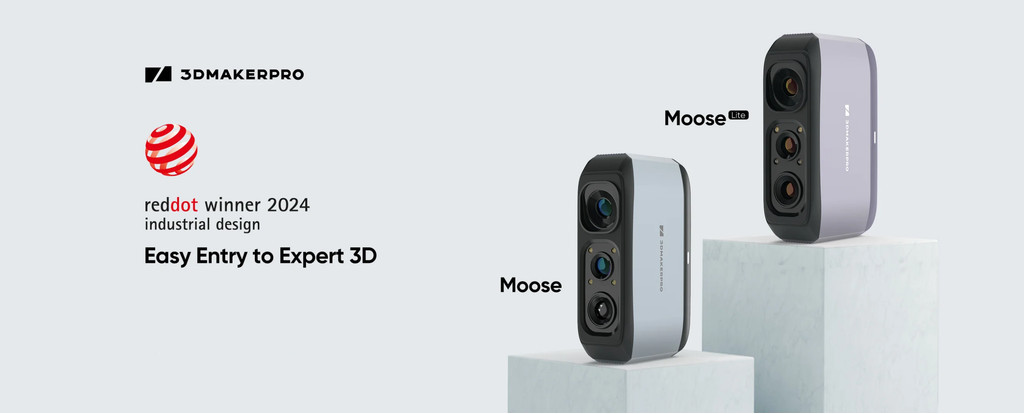 3dmakerpro moose series 3d scanner, 0.03mm high accuracy 24 bit color ai assisted 3d scanner engineering scanner medium