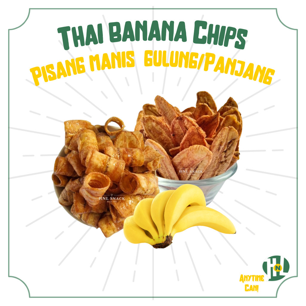 [NEW & VIRAL] H&L Kerepek Pisang Manis Gulung / Keropok Pisang Panjang | Thai Banana Chips BORONG