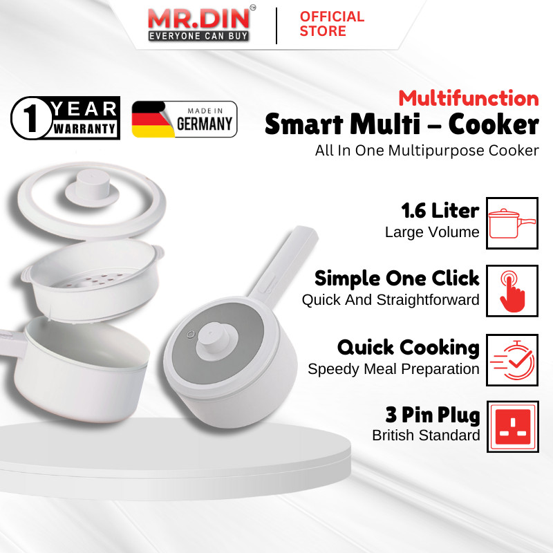 Mrdin 1.6L Multi Cooker Electric with Steamer Portable Hot Pot Electric periuk nasi - MY 3Pin