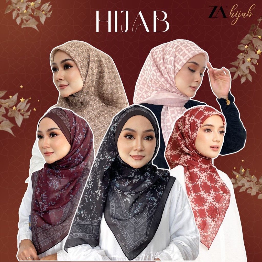 ZOE ARISAH TUDUNG BAWAL PRINTED BIDANG 45 HIJAB COTTON VOILE Bercorak Scarf Shawl Muslimah Collection Baru ZOE ARISSA