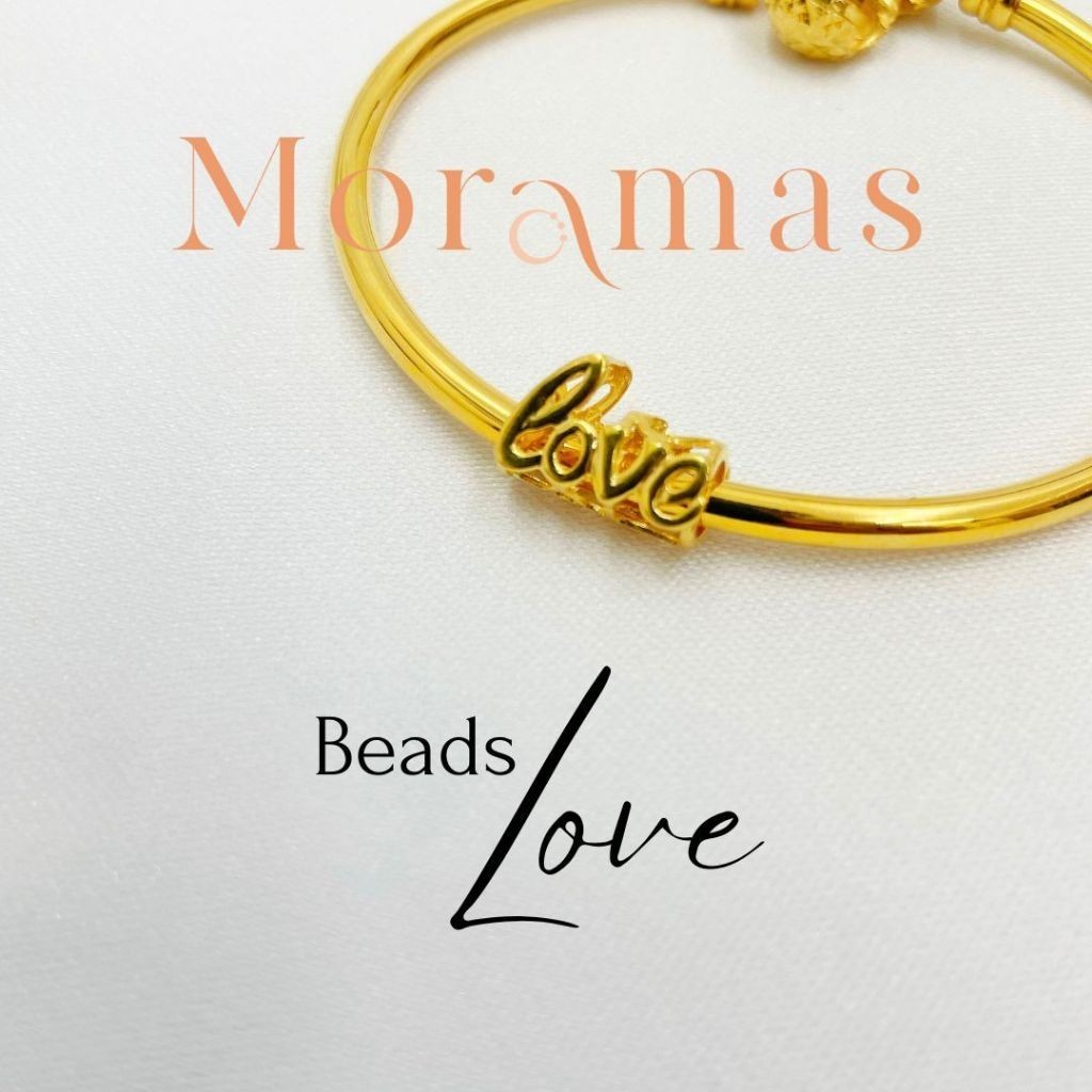 Moramas LOVE Beads Pendant 916 Gold/LOVE Emas 916/Luxe 916 Ba Jet Budget Pandora Charm Hadiah