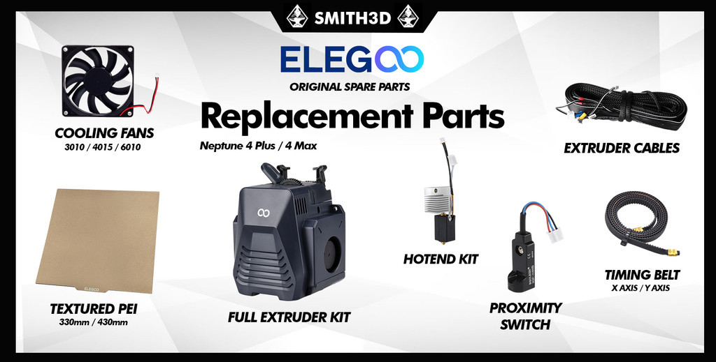 Elegoo neptune 4 plus / neptune 4 max spare parts replacement neptune 4 max full extruder hotend kit, 3d printer parts