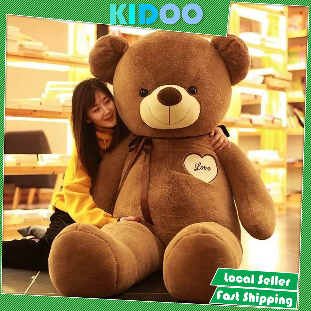 KIDOO (60cm 80cm) Love Bear Plush Toy Sleeping Pillow Ribbon Doll Ragdoll Children's Big Doll Plush Bear Wholesale