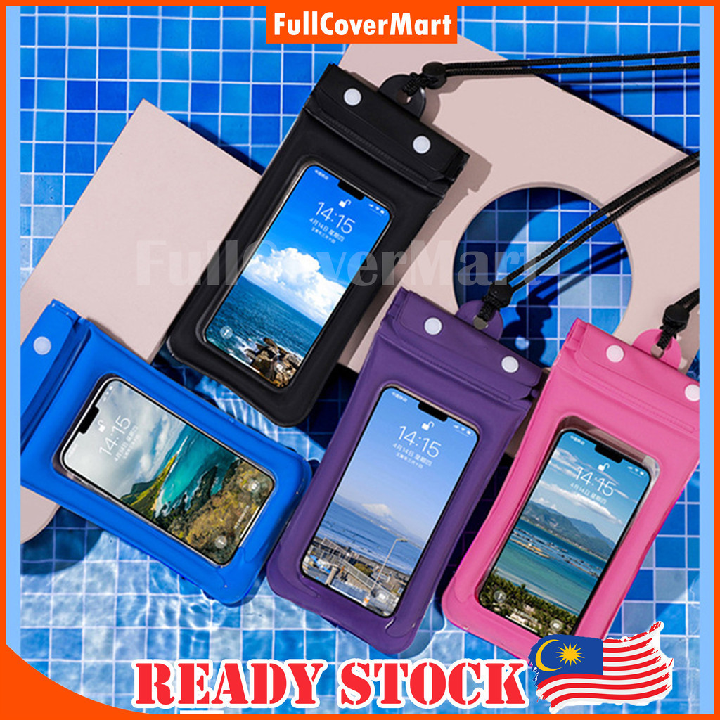 (WTR18) Airbag Floating Waterproof Phone Case Transparent Seal Diving Universal 6.5 Inch Diving Swimming Protection
