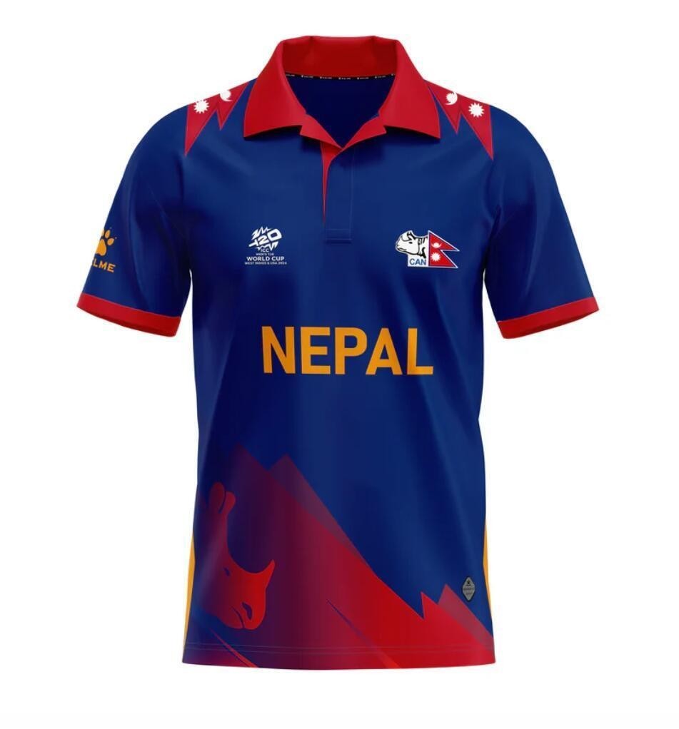 1feeb2 2024 West Indies and the United States cricket NEPAL PLAYER POLO SHIRT-FREE CUSTOM NAME AND NUMBER 945b1019