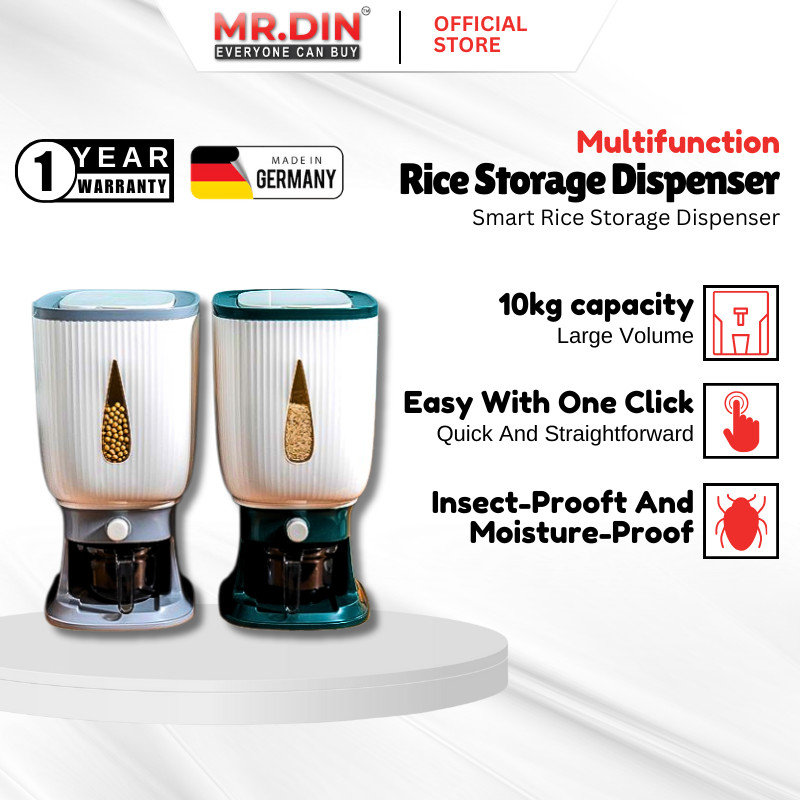 Mrdin 10Kg PREMIUM & GRANDED Automatic Rice Storage Dispenser (10KG)