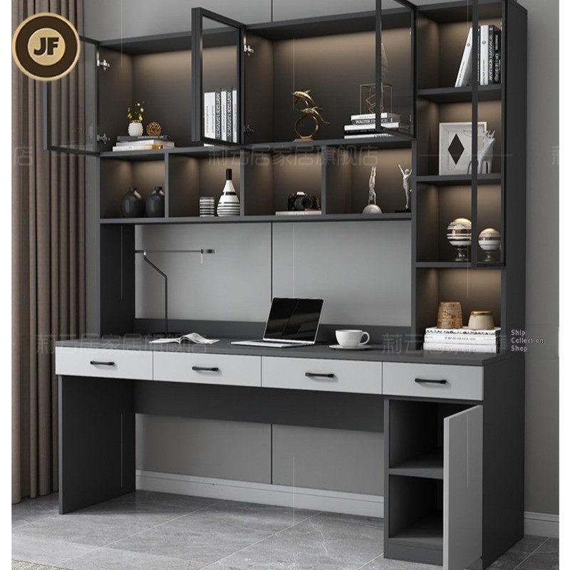 han Cabinet Student Office Computer han Table Double Desktop Light Solid Wood Study Desk With Bookshelf nwg
