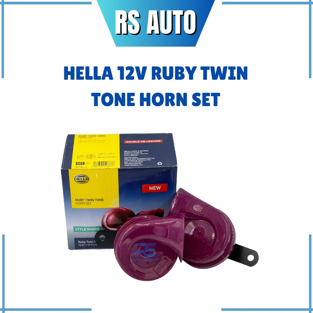 HELLA Snail Horn Ruby Horn Disc Horn 12V Electric Horn 100% Genuine Hon Kuat Giler Siput Kereta Motor (2pcs)