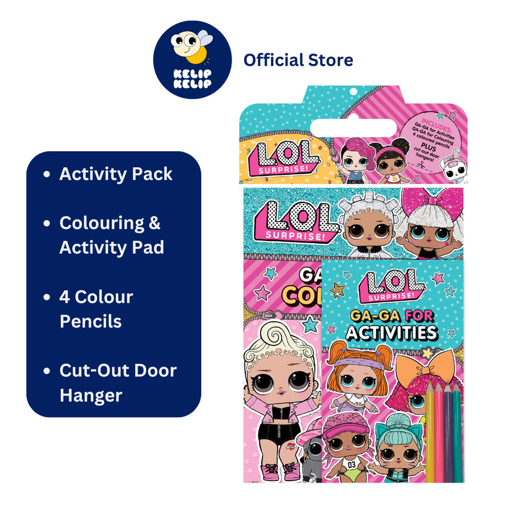 LOL Surprise Activity Pack With 4 Colour Pencils 1 Colouring Book 1 Activity Pack For Children Ages 3-7