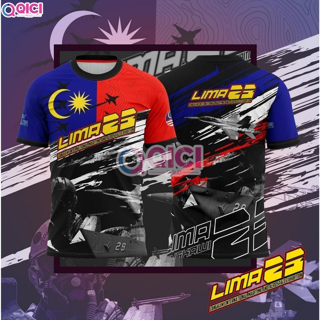 Tshirt Sublimation LIMA Langkawi 2023 | Baju LIMA Langkawi 2023 | ShortSleeve | Collar | Men | Women