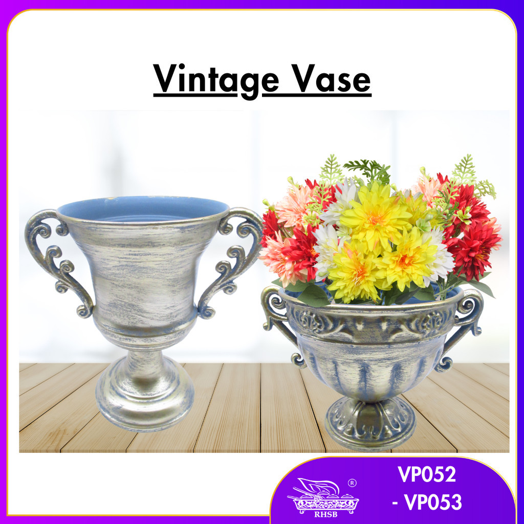 VINTAGE VASE / PASU ANTIQUE / FLOWER POT / PASU PIALA / PASU HIASAN / VP052-053