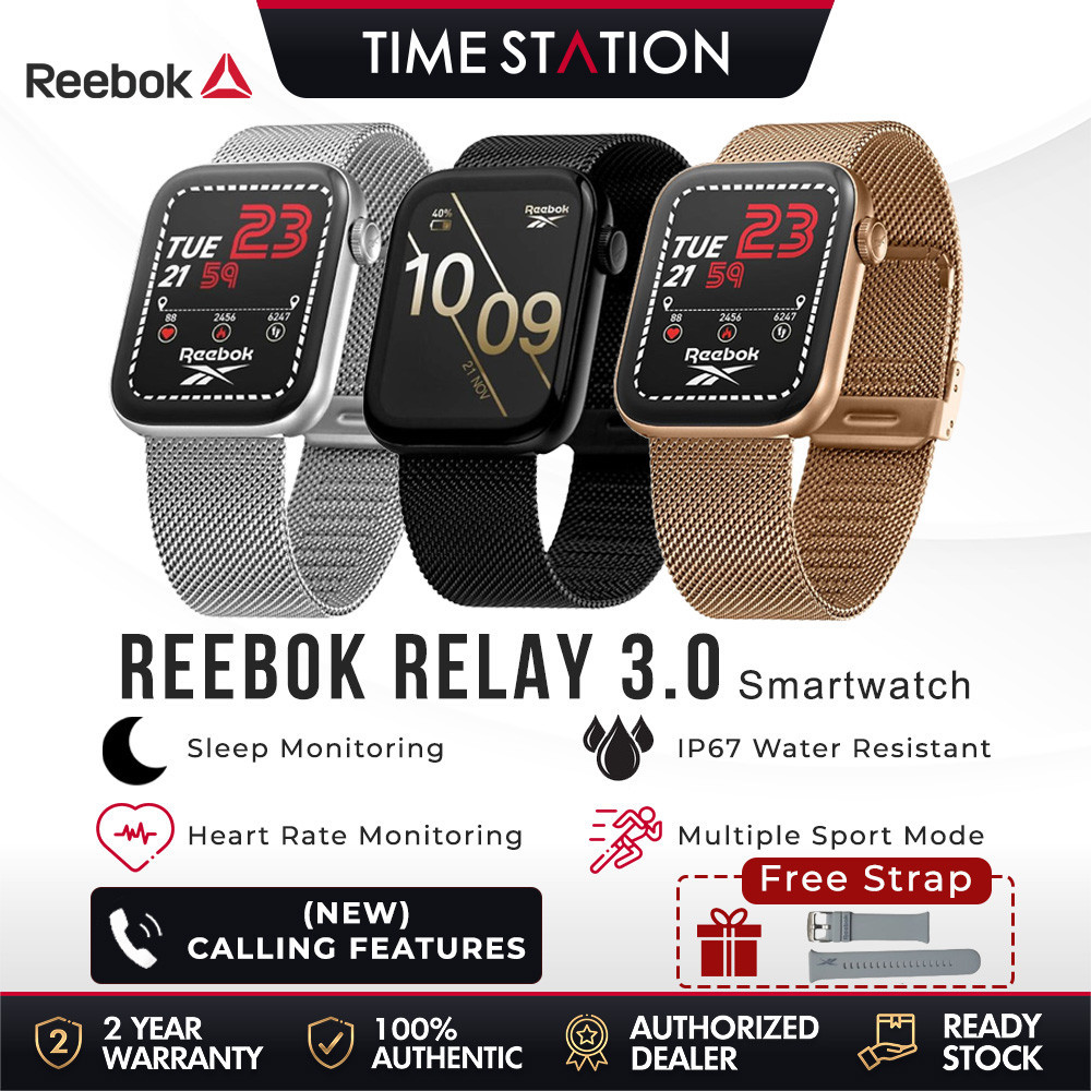 Reebok Smartwatch Relay 3.0 Waterproof Bluetooth Call Sport Watch Heart Rate Monitor Touch Screen Smart Watch Unisex