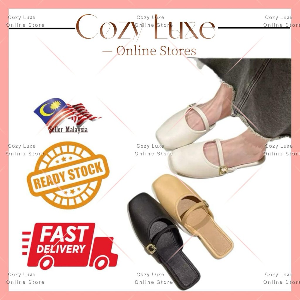 READY STOCK Selipar Women Casual Slippers Black and White Summer Soft Sole Flip Flops Rainbow Colour Kasut Perempuan