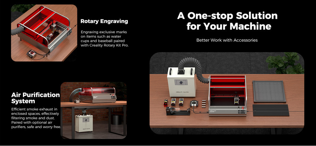 Creality falcon 2 pro laser engraver 40w 22w, small printer large engrave area, laser wood cutter, integrated air assist