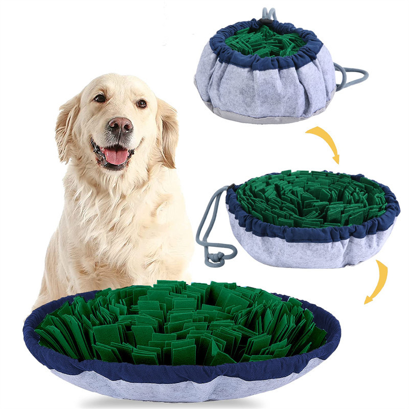 Benepaw Dog Puzzle Toy Snuffle Mat Enhances Smell Hunting Skills Improves Digestion Mental Health Portable Non-Slip Dual Usage Feeding Bowl Eco-Friendly Washable