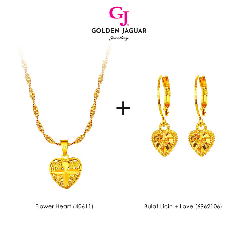 GJ Jewellery Emas Korea Emas Bangkok 24K Necklace Earring Set Classic Perfect Match Combo GJJ-0012