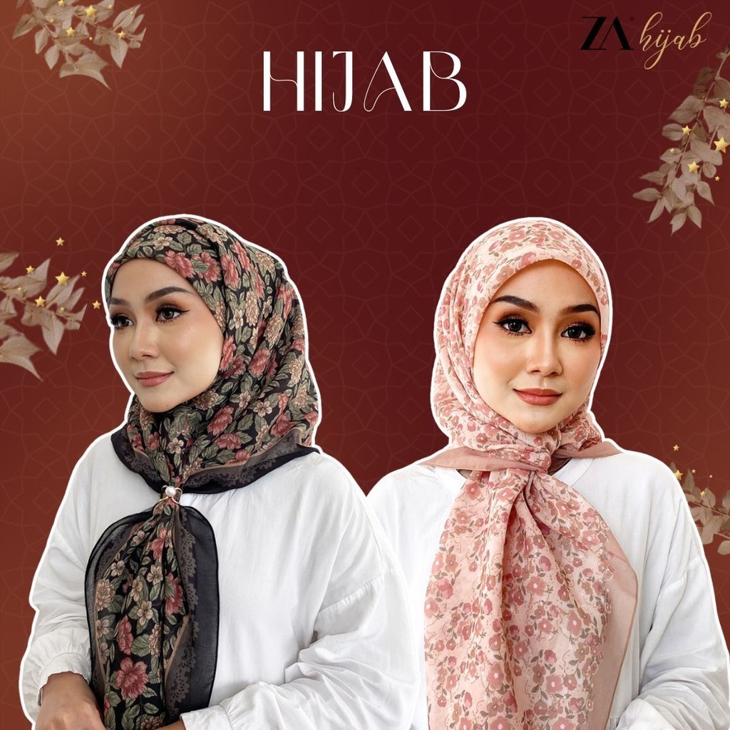 ZOE ARISSA RAYA 2024 TUDUNG BAWAL CORAK PRINTED BAWAL COTTON VOILE BIDANG 45 Senang Bentuk new Printed Square Hijab Baru