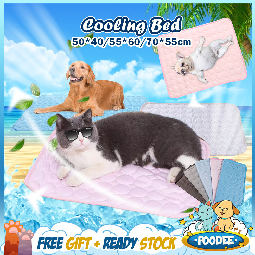 POODEE Dog Cat Summer Cooling Mat Bed Pad Blanket Sofa Washable Cushion Ice Silk Carpet Perfect Indoors Outdoors Car