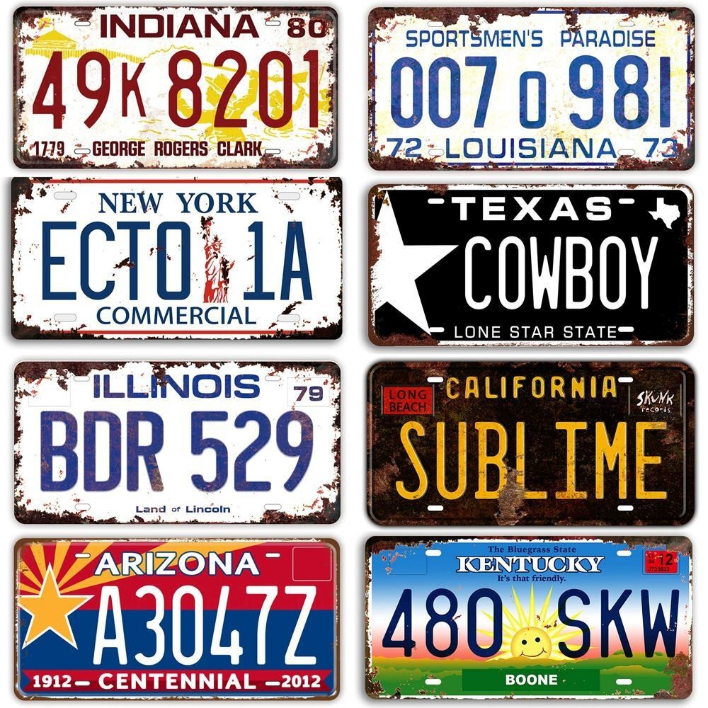 ECTO-1A Vintage License Plate Memorabilia Ghost Car Metal Tin Sign Cowboy Number Plate Vanity Number Tag Movie Prop 12x6 Inches