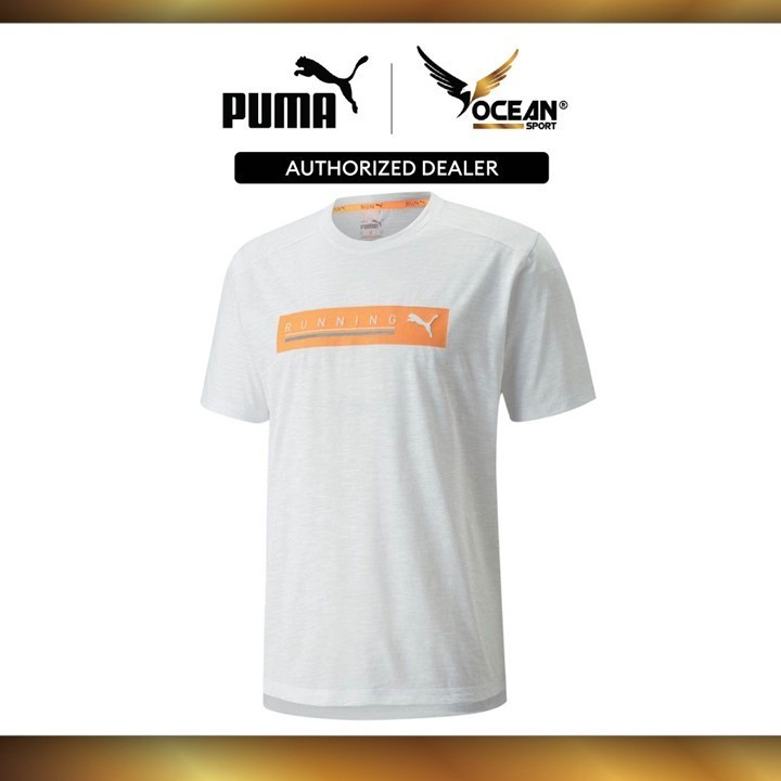Puma Run Logo SS Tee - Size M/White 52140102