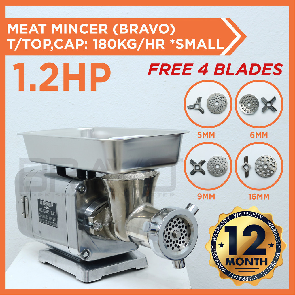 Bravo Meat Mincer Table Top Meat Grinder Commercial Meat Blender Mesin Mengisar Daging Meat Chopper Heavy Duty 180kg/hr