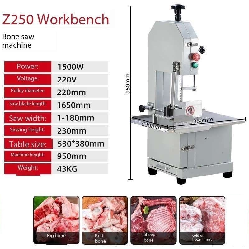 Malaysia Electric Meat Cutter Machine J120 / J250 / JNT120 / JNT-F280 Stainless Steel Bone Saw Mesin Potong Daging