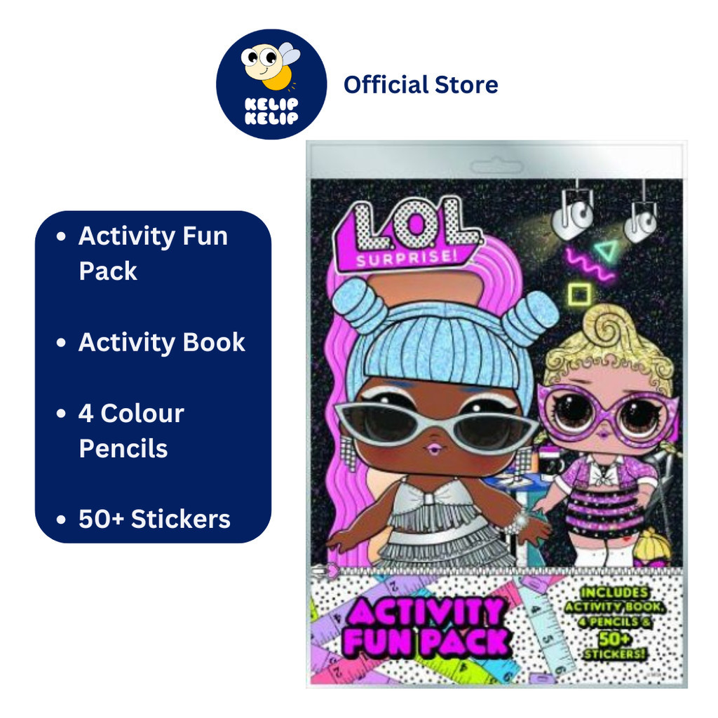 LOL Surprise Activity Book Fun Pack For Kids with Colour Pencils & Stickers